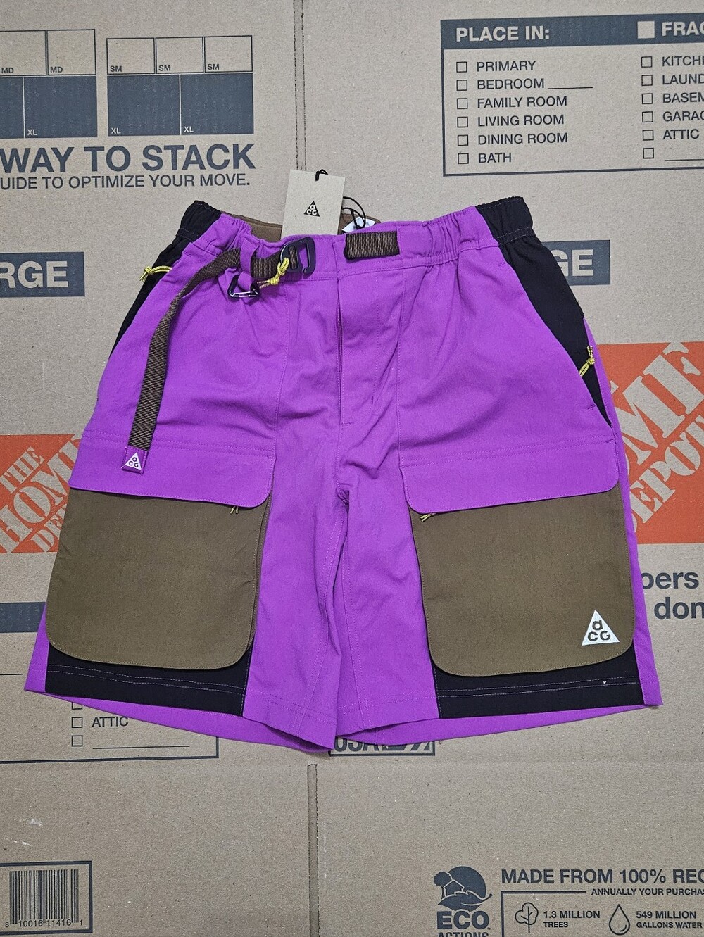 Nike ACG Smith Summit Cargo Purple Black Shorts
